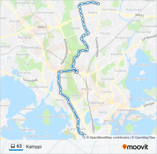 63 Bus Line Map