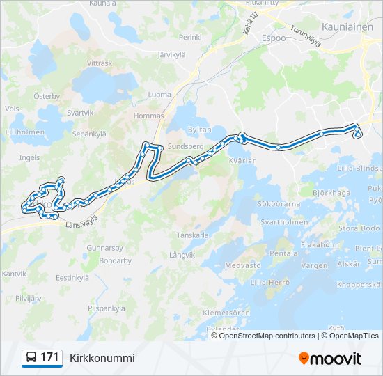 171 bus Line Map