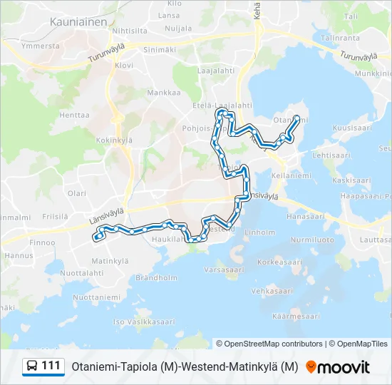 111 Bus Line Map