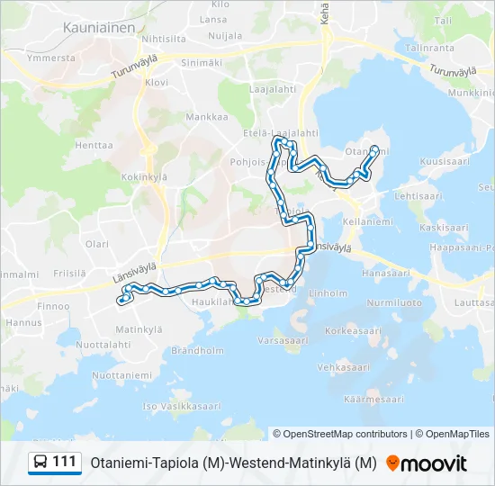 111 Bus Line Map