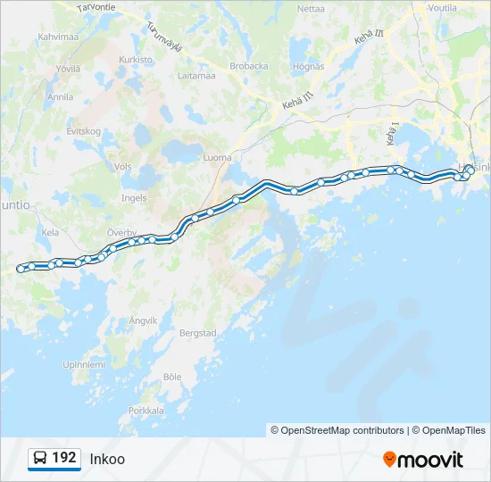 192 Bus Line Map