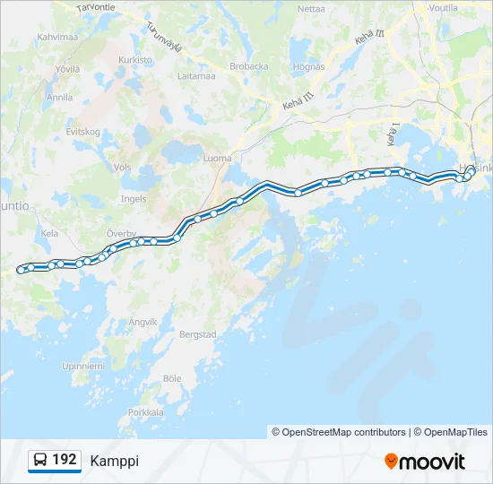 192 Bus Line Map