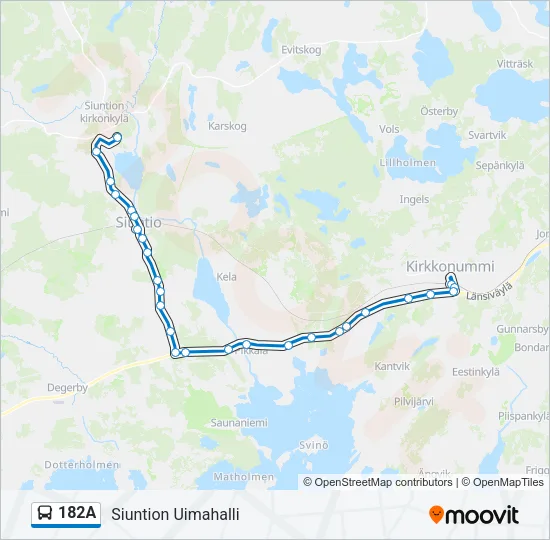 182A Bus Line Map