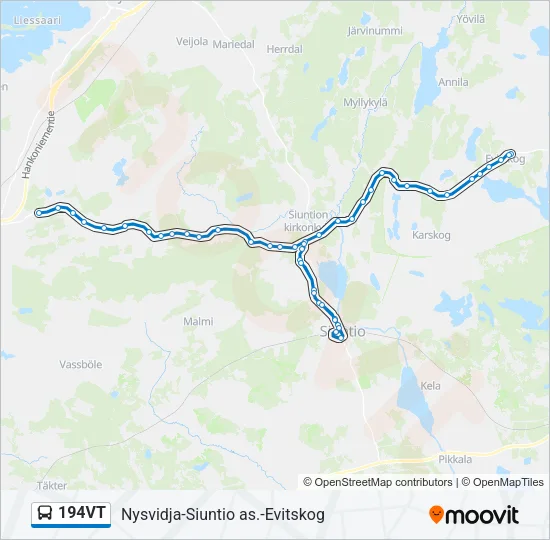 194VT Bus Line Map