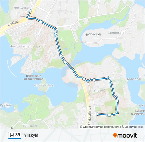 89 Bus Line Map