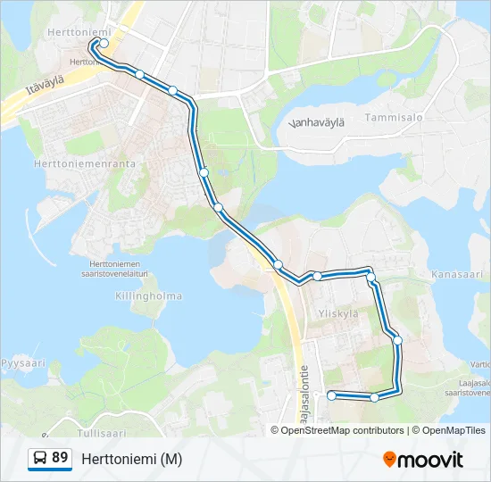 89 Bus Line Map