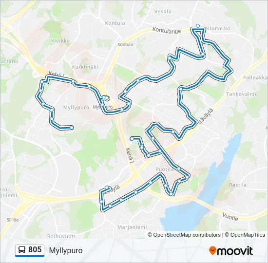 805 Bus Line Map