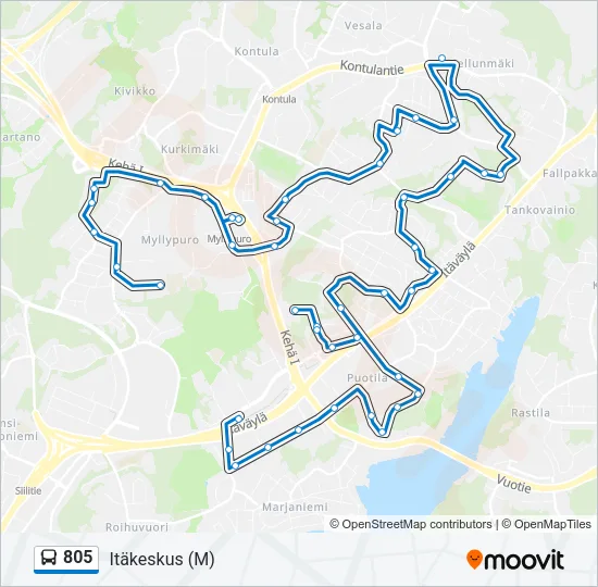 805 Bus Line Map