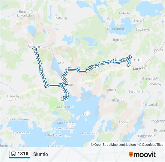 181K Bus Line Map
