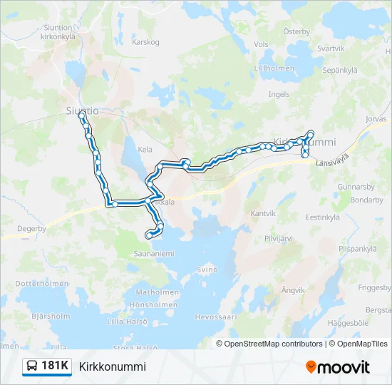 181K Bus Line Map