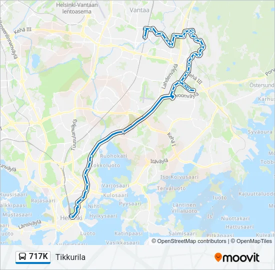 717K Bus Line Map