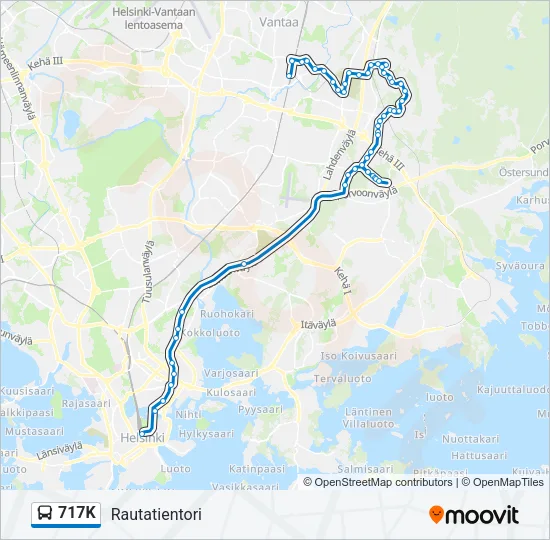 717K Bus Line Map
