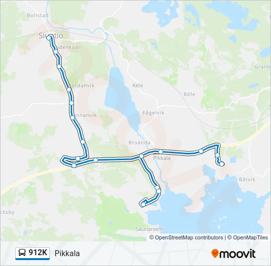 912K Bus Line Map
