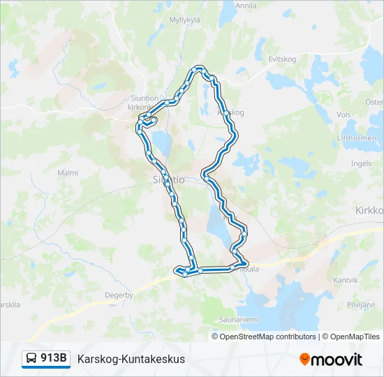 913B Bus Line Map