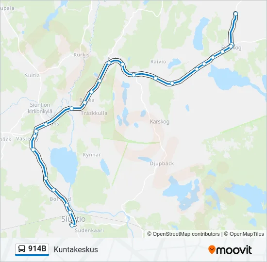 914B Bus Line Map