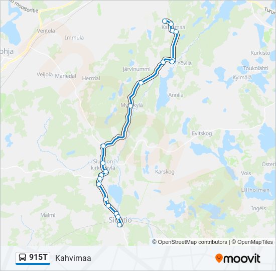 915T bus Line Map