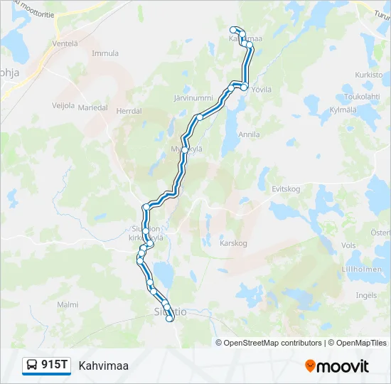 915T Bus Line Map