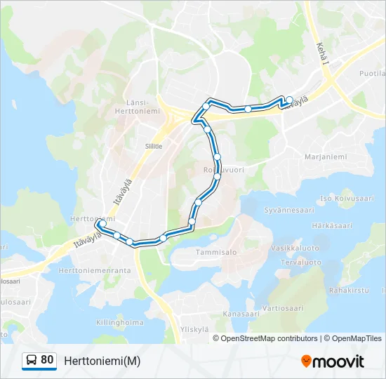 80 Bus Line Map