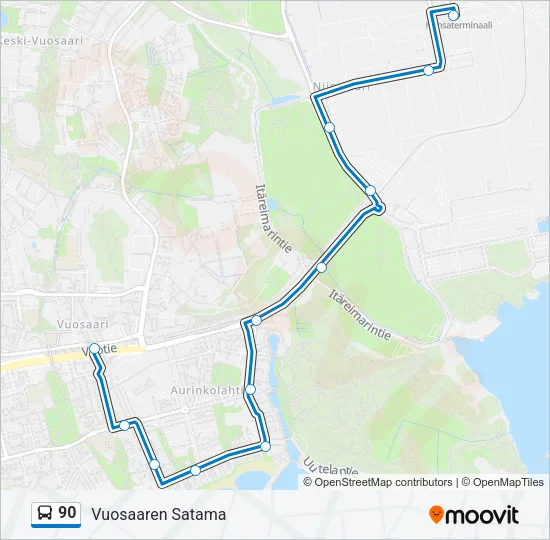 90 Bus Line Map