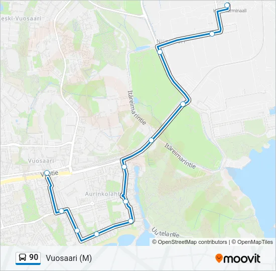 90 Bus Line Map