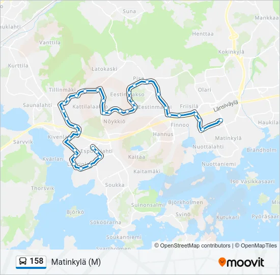 158 Bus Line Map