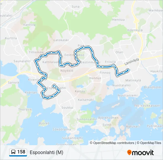 158 Bus Line Map