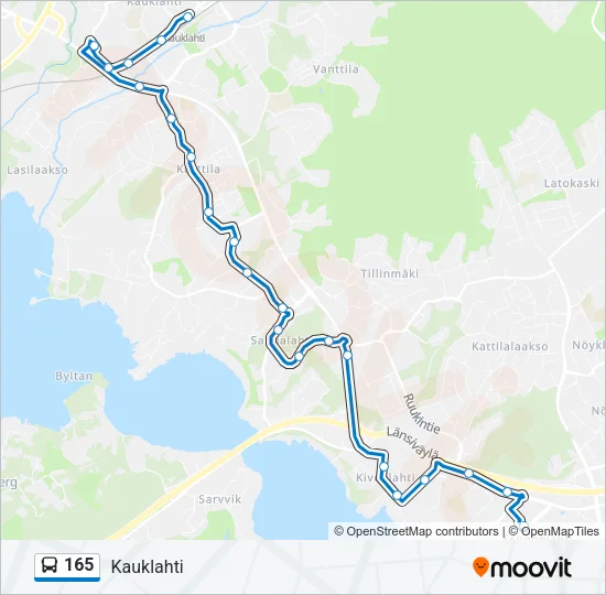 165 Bus Line Map
