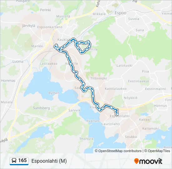 165 Bus Line Map