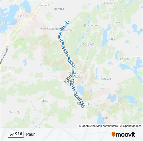 916 Bus Line Map