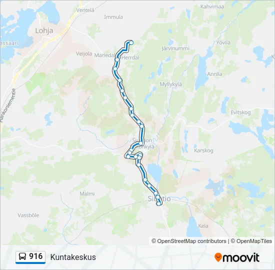 916 Bus Line Map