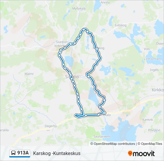 913A Bus Line Map