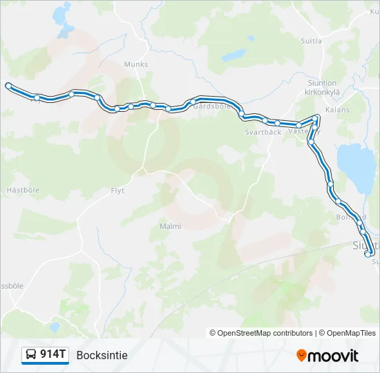 914T Bus Line Map