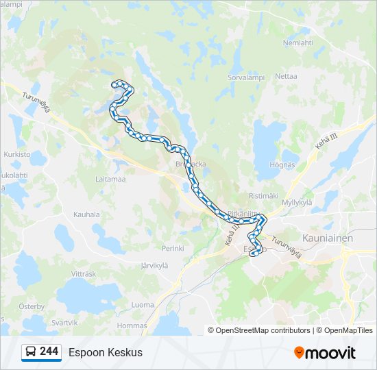 244 bus Line Map