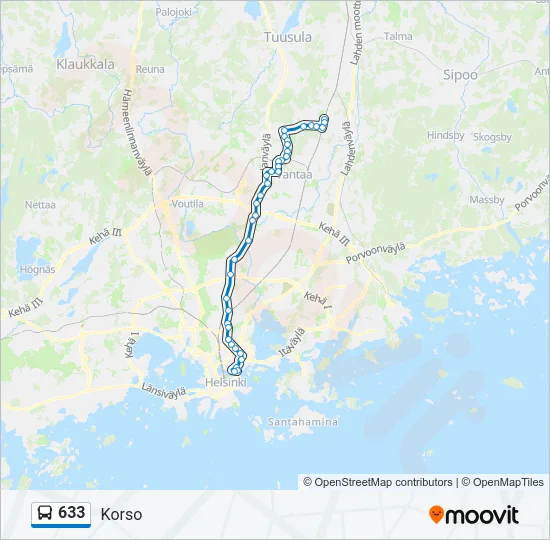 633 Bus Line Map