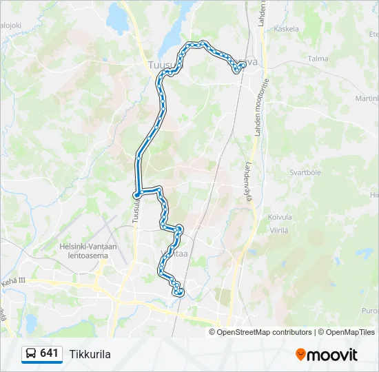 641 Bus Line Map