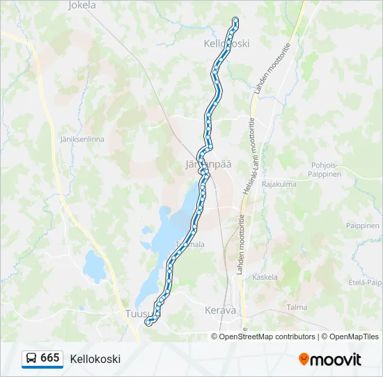 665 Bus Line Map