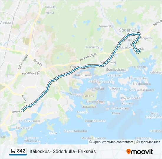 842 Bus Line Map