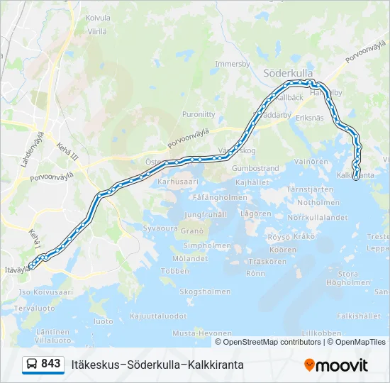 843 Bus Line Map