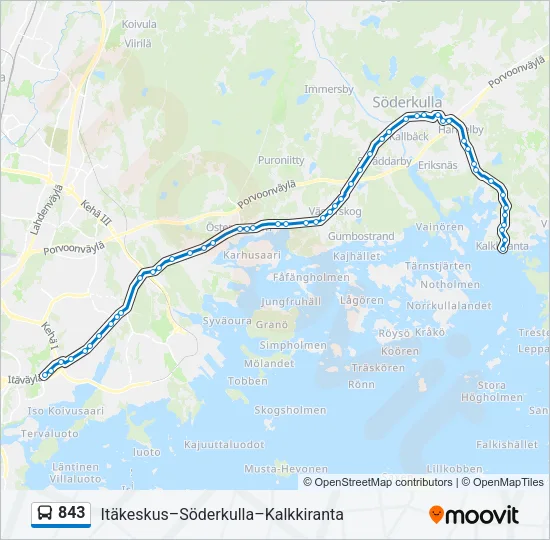 843 Bus Line Map