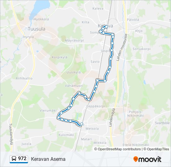 Bus 972 Route Map 972 Route: Schedules, Stops & Maps - Keravan Asema (Updated)