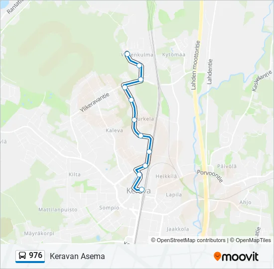 Bus 976 Route Map 976 Route: Schedules, Stops & Maps - Keravan Asema (Updated)