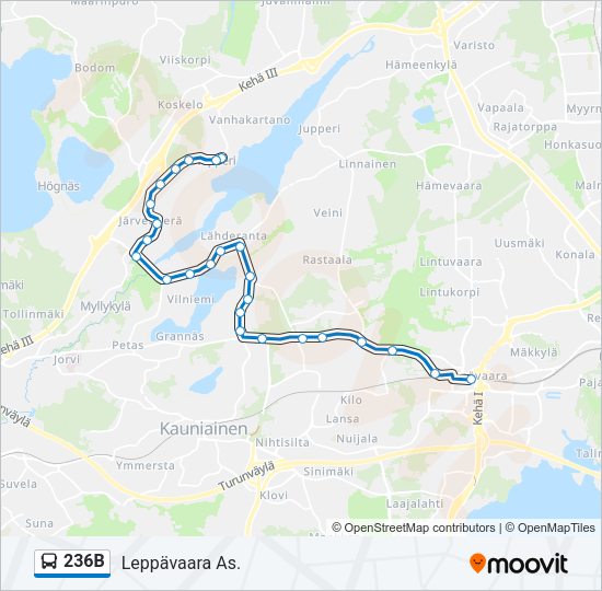 236B Bus Line Map