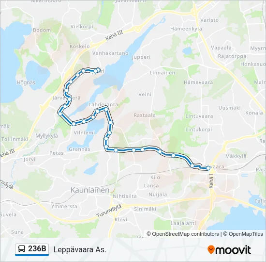 236B Bus Line Map
