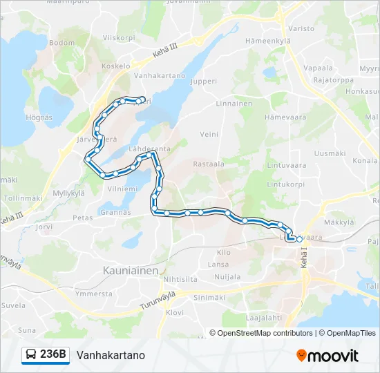 236B Bus Line Map