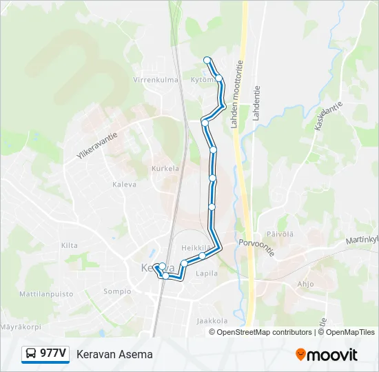 977V Bus Line Map