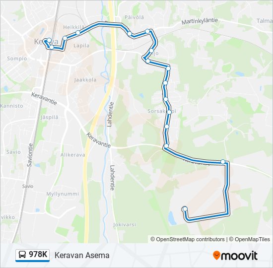 978k Route: Schedules, Stops & Maps - Keravan Asema (Updated)