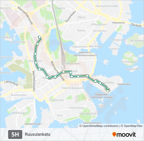 5H Tram Line Map