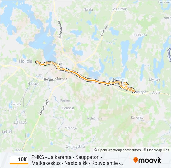 10k Route: Schedules, Stops & Maps - Harjuviidantie (Updated)