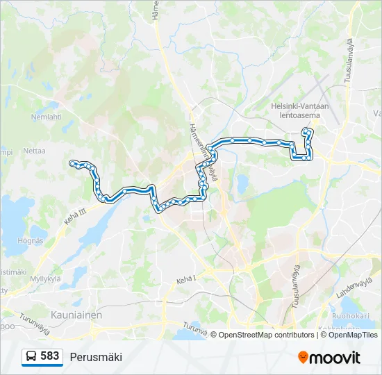 583 Bus Line Map