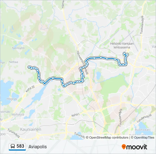 583 Bus Line Map